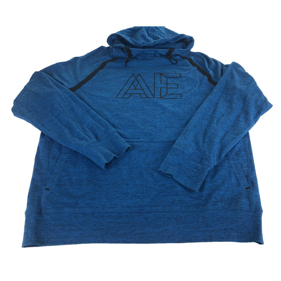 Amercian Eagle Outfitters Men's Flex Hoodie Large Blue Pullover Kangaroo Pocket - Picture 1 of 11